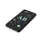 Stars and Moon Personalised Black Pebble Leather iPhone 8 Plus Case Side Angle