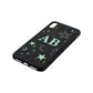 Stars and Moon Personalised Black Pebble Leather iPhone Xs Max Case Side Angle