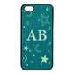 Stars and Moon Personalised Green Pebble Leather iPhone 5 Case