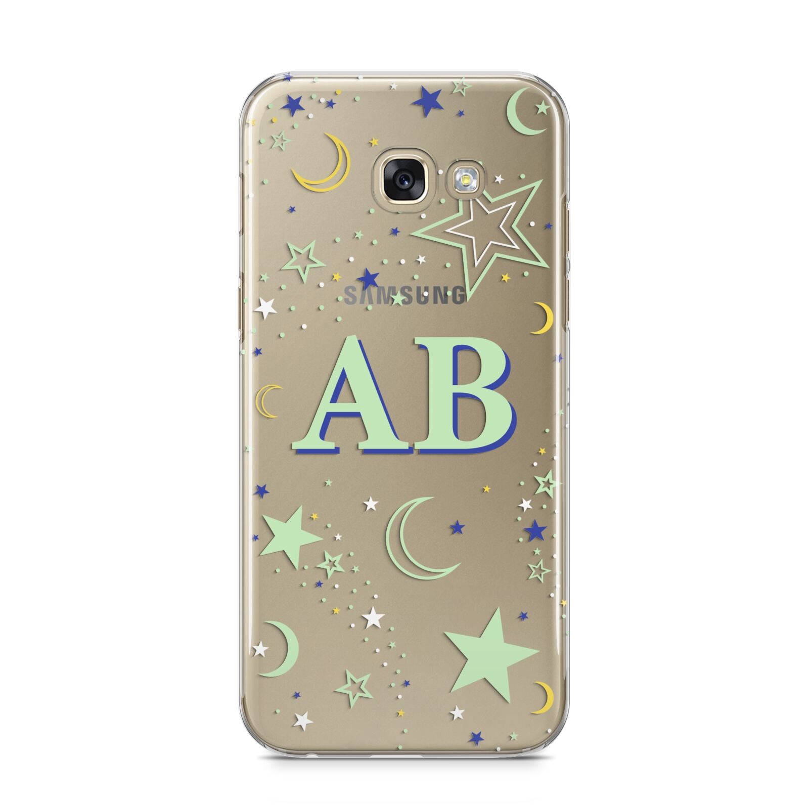 Stars and Moon Personalised Samsung Galaxy A5 2017 Case on gold phone
