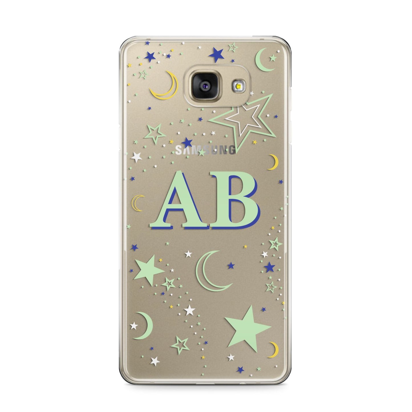 Stars and Moon Personalised Samsung Galaxy A9 2016 Case on gold phone