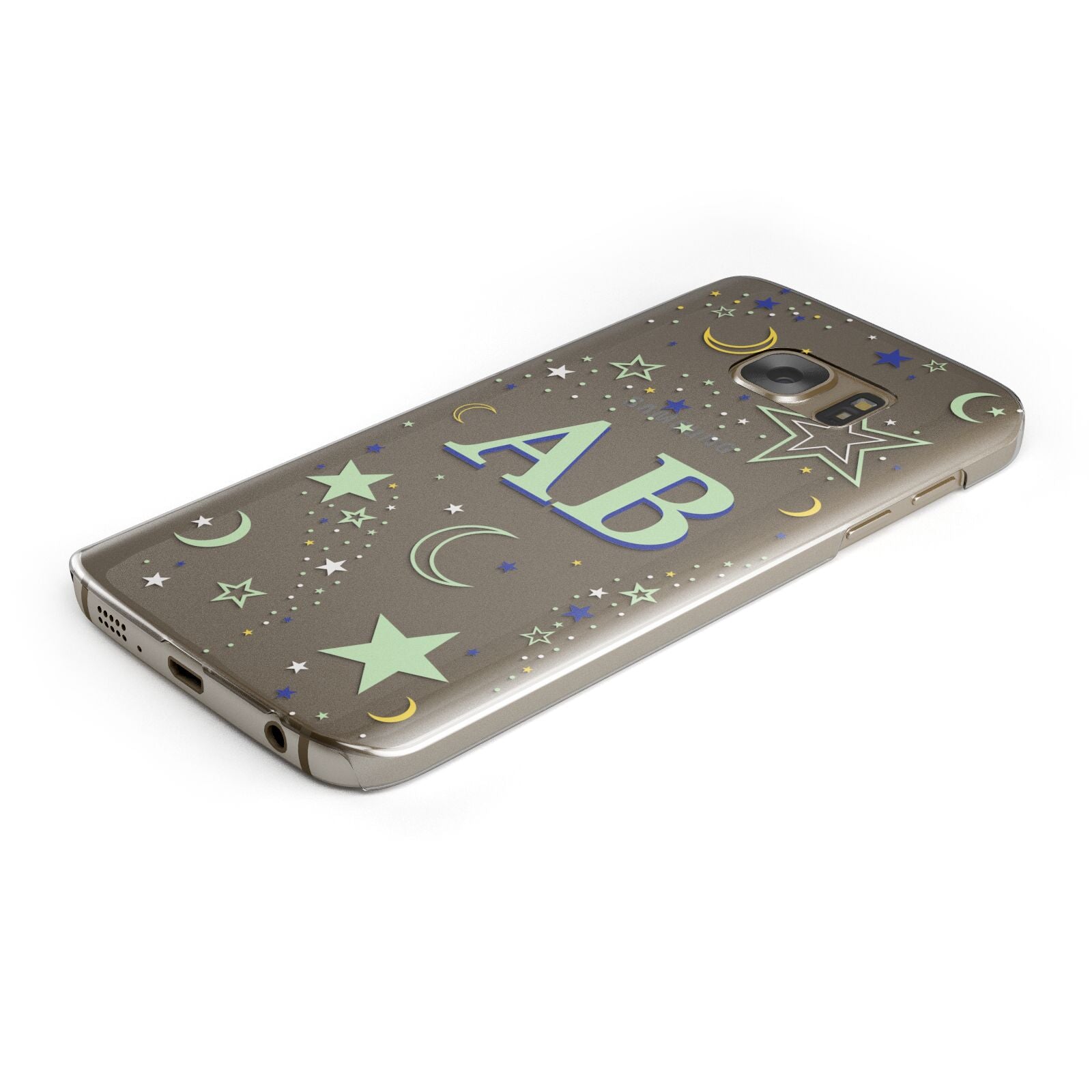 Stars and Moon Personalised Samsung Galaxy Case Bottom Cutout