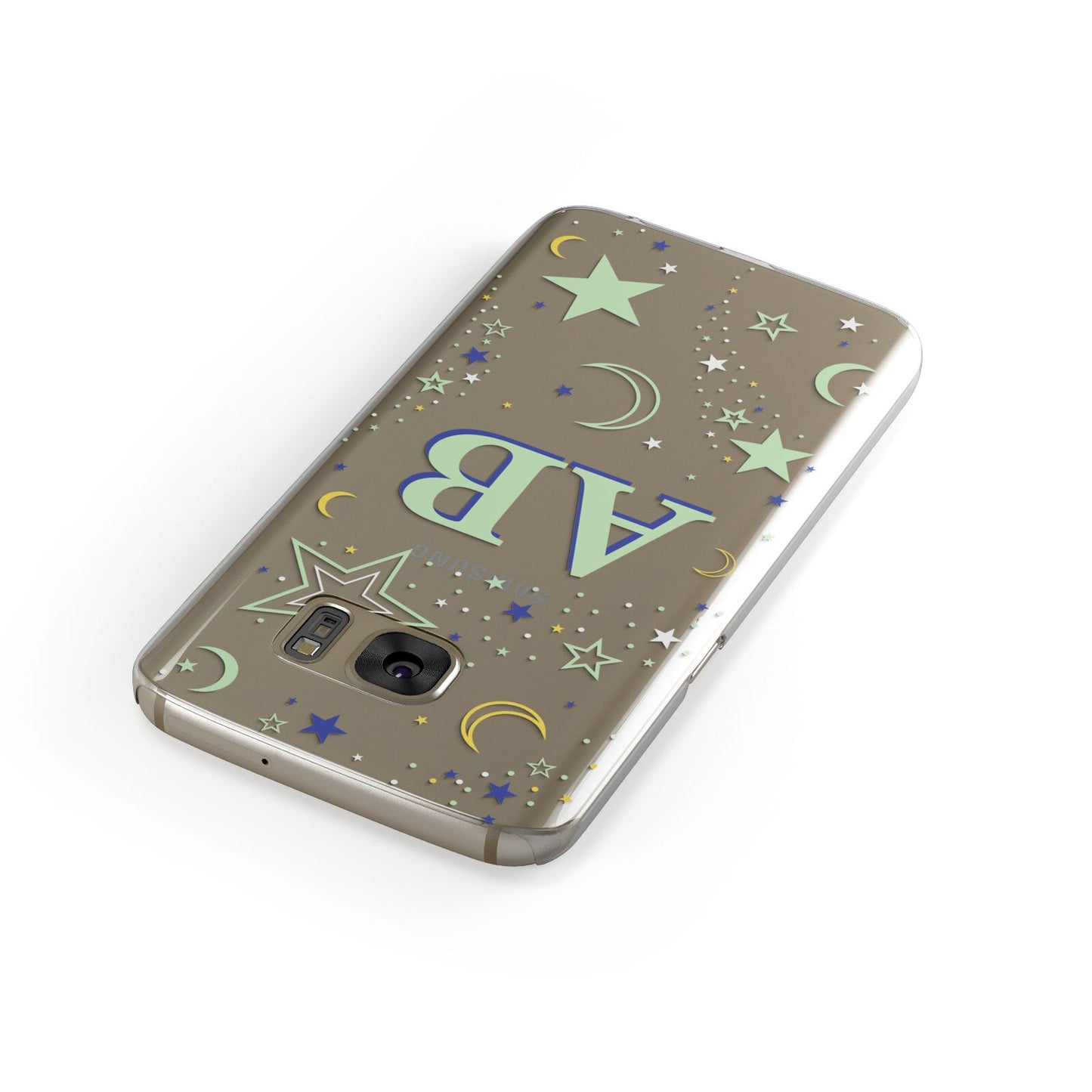 Stars and Moon Personalised Samsung Galaxy Case Front Close Up