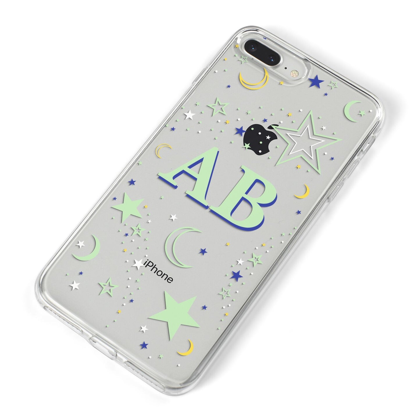 Stars and Moon Personalised iPhone 8 Plus Bumper Case on Silver iPhone Alternative Image