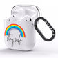 Stay Safe Rainbow AirPods Clear Case Side Image