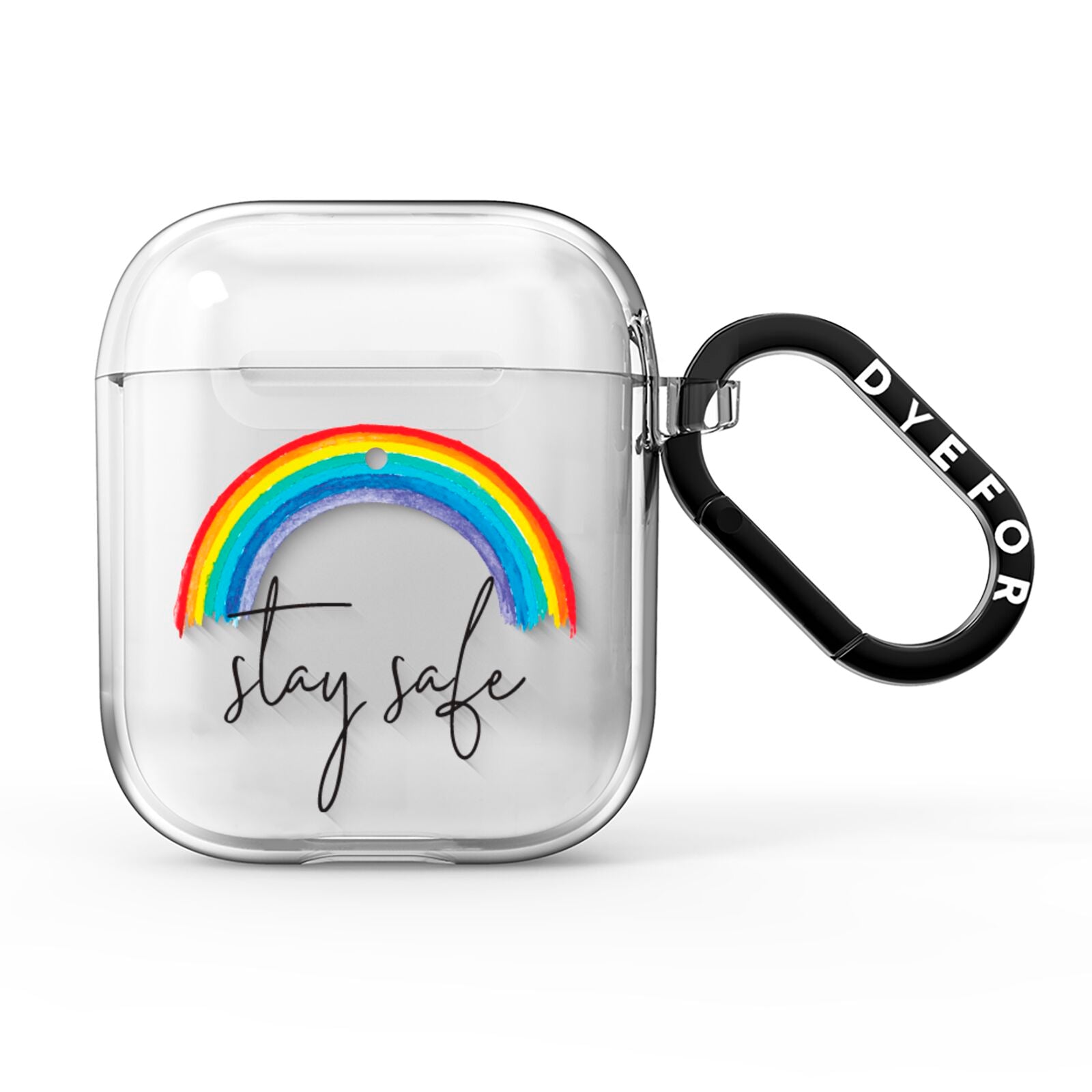 Stay Safe Rainbow AirPods Clear Case