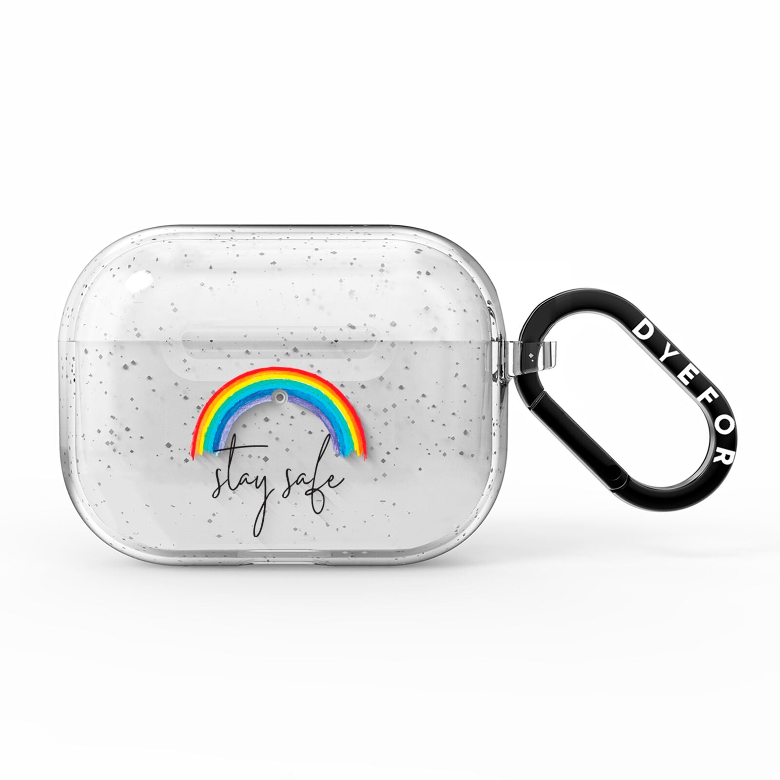 Stay Safe Rainbow AirPods Pro Glitter Case
