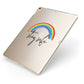 Stay Safe Rainbow Apple iPad Case on Gold iPad Side View