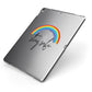 Stay Safe Rainbow Apple iPad Case on Grey iPad Side View