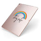 Stay Safe Rainbow Apple iPad Case on Rose Gold iPad Side View
