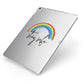 Stay Safe Rainbow Apple iPad Case on Silver iPad Side View