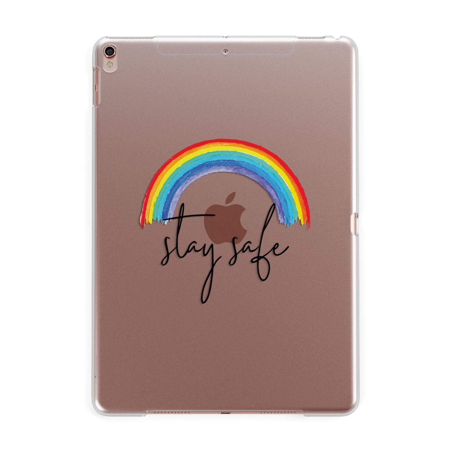 Stay Safe Rainbow Apple iPad Rose Gold Case