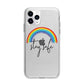 Stay Safe Rainbow Apple iPhone 11 Pro Max in Silver with Bumper Case