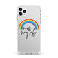 Stay Safe Rainbow Apple iPhone 11 Pro Max in Silver with White Impact Case