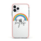 Stay Safe Rainbow Apple iPhone 11 Pro in Silver with Pink Impact Case