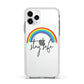 Stay Safe Rainbow Apple iPhone 11 Pro in Silver with White Impact Case
