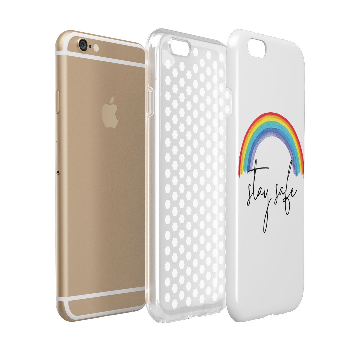 Stay Safe Rainbow Apple iPhone 6 3D Tough Case Expanded view