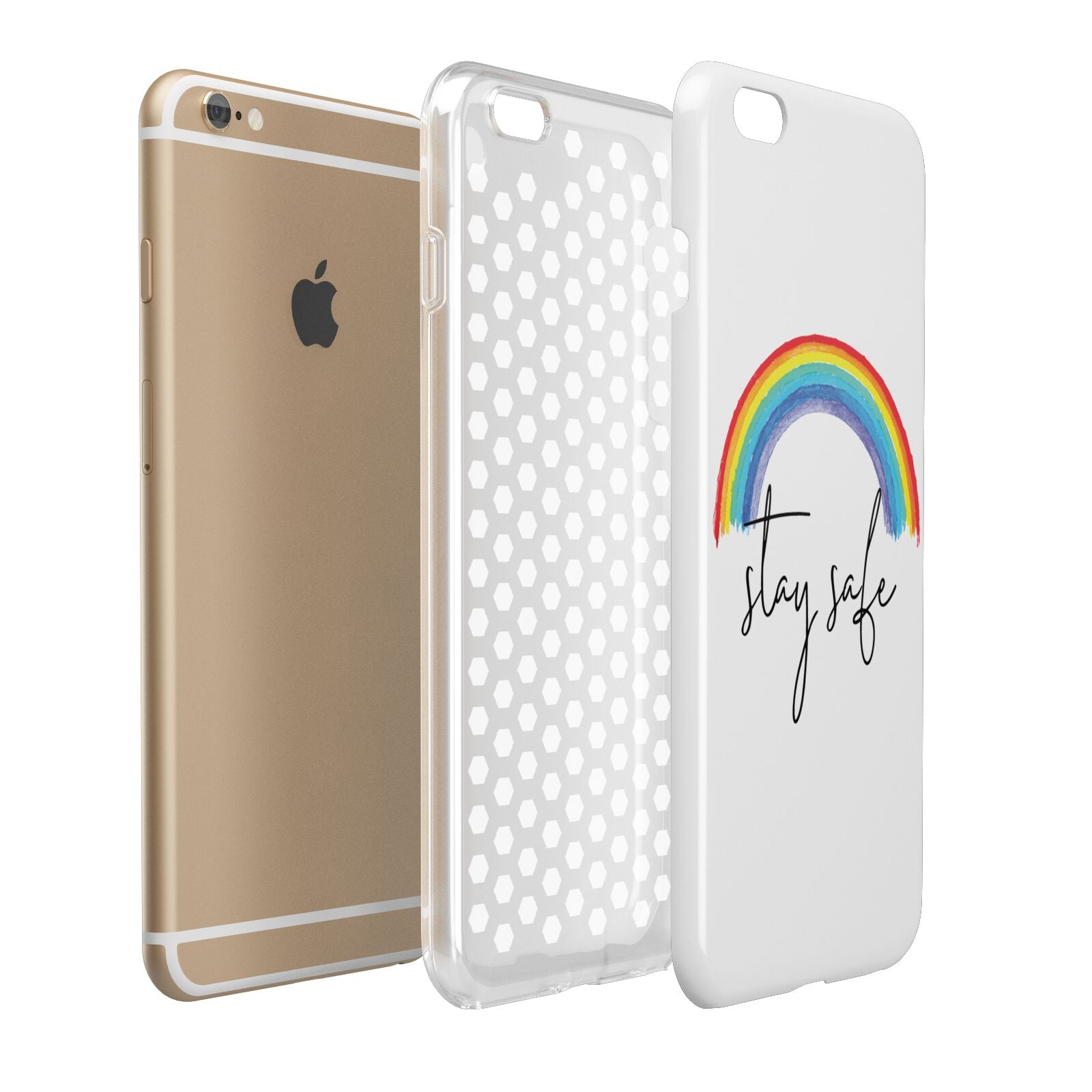 Stay Safe Rainbow Apple iPhone 6 Plus 3D Tough Case Expand Detail Image