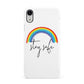 Stay Safe Rainbow Apple iPhone XR White 3D Snap Case