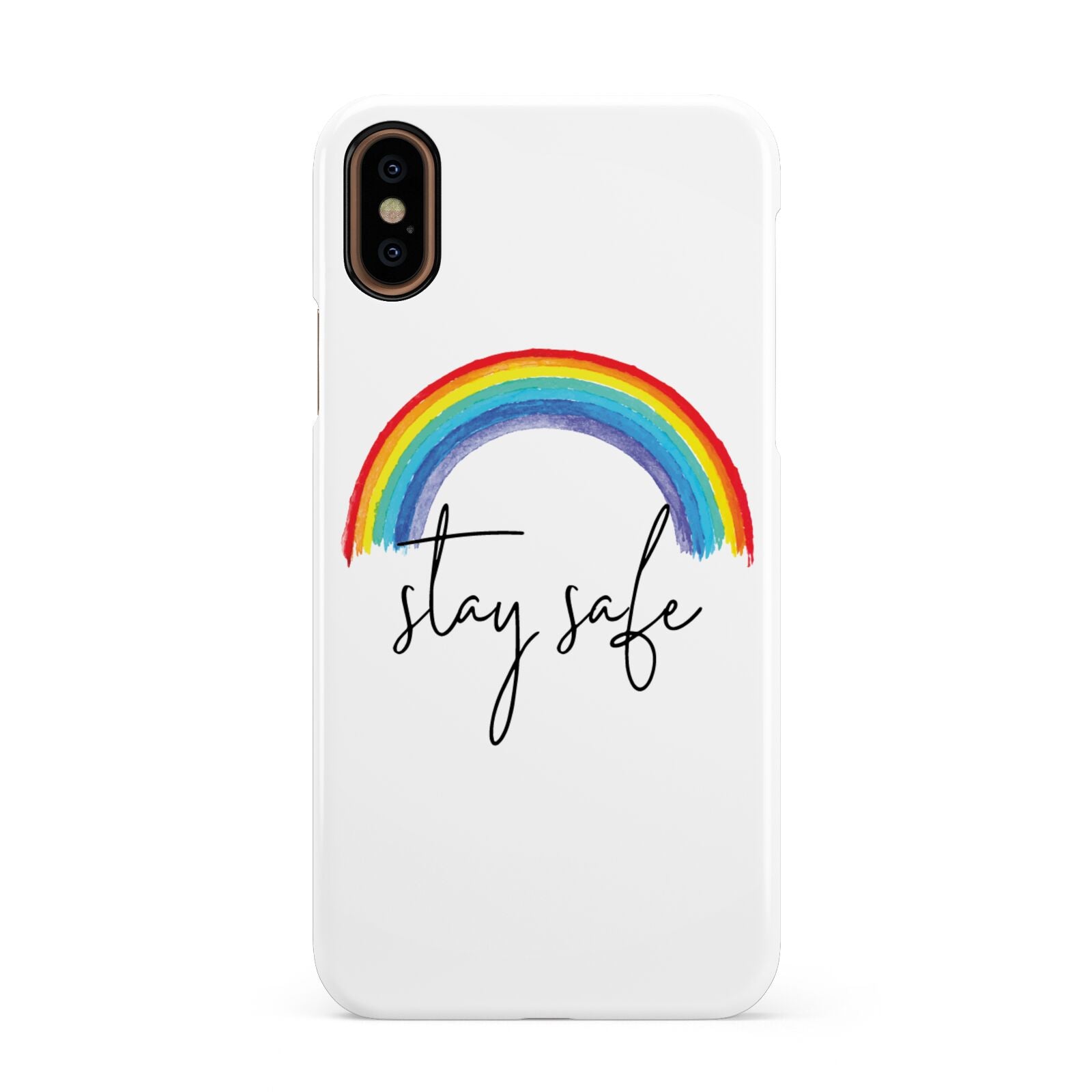 Stay Safe Rainbow Apple iPhone XS 3D Snap Case