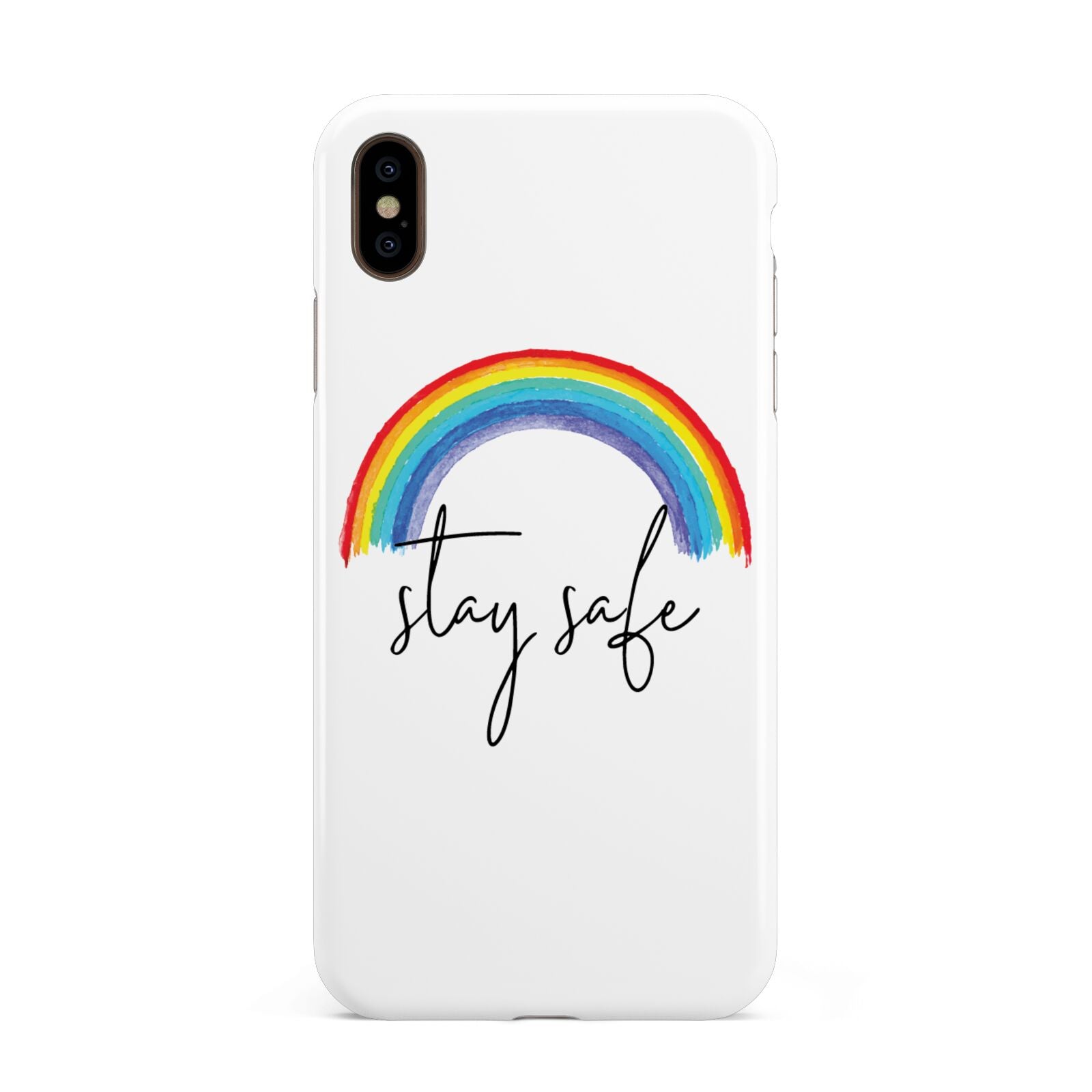 Stay Safe Rainbow Apple iPhone Xs Max 3D Tough Case