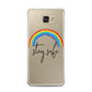 Stay Safe Rainbow Samsung Galaxy A7 2016 Case on gold phone