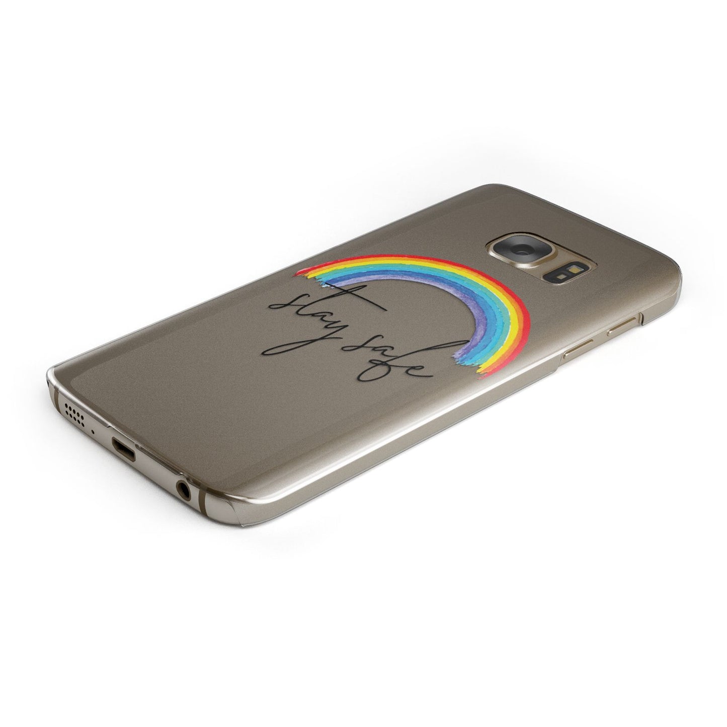 Stay Safe Rainbow Samsung Galaxy Case Bottom Cutout