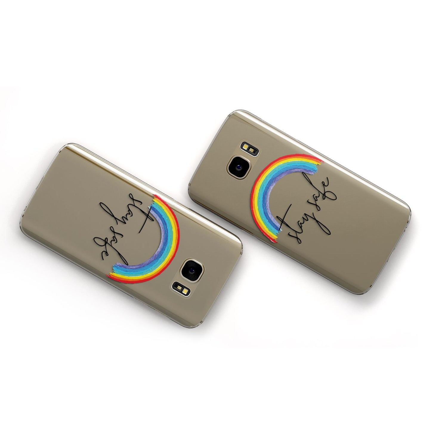 Stay Safe Rainbow Samsung Galaxy Case Flat Overview