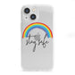 Stay Safe Rainbow iPhone 13 Mini Clear Bumper Case