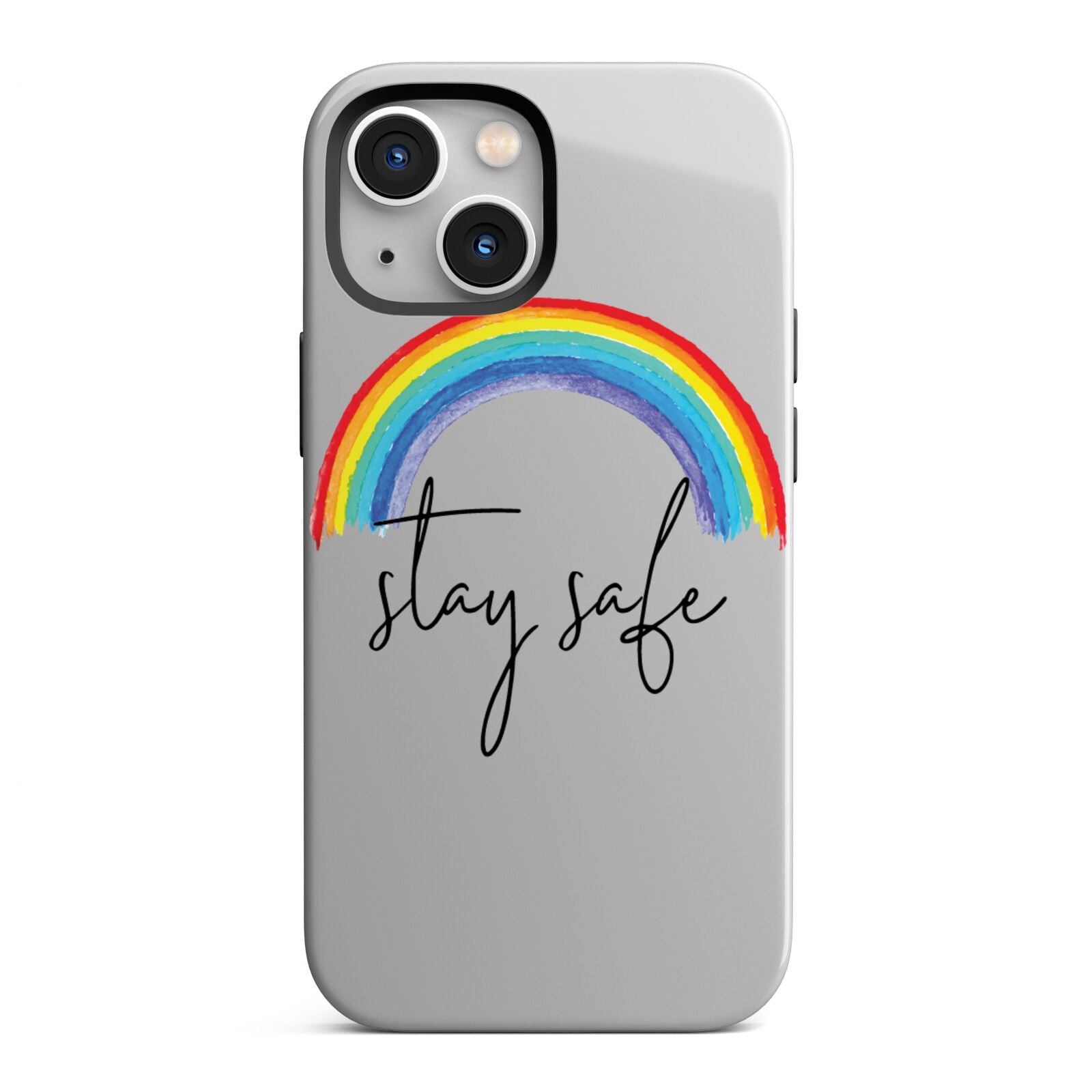 Stay Safe Rainbow iPhone 13 Mini Full Wrap 3D Tough Case