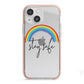 Stay Safe Rainbow iPhone 13 Mini TPU Impact Case with Pink Edges