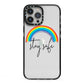 Stay Safe Rainbow iPhone 13 Pro Max Black Impact Case on Silver phone