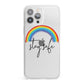 Stay Safe Rainbow iPhone 13 Pro Max Clear Bumper Case