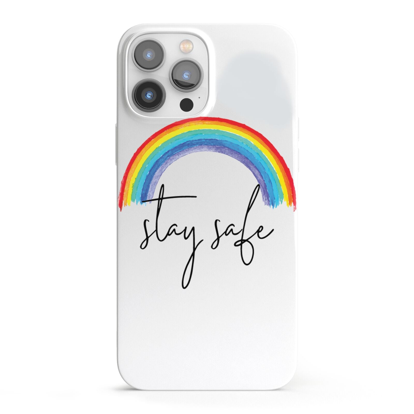 Stay Safe Rainbow iPhone 13 Pro Max Full Wrap 3D Snap Case