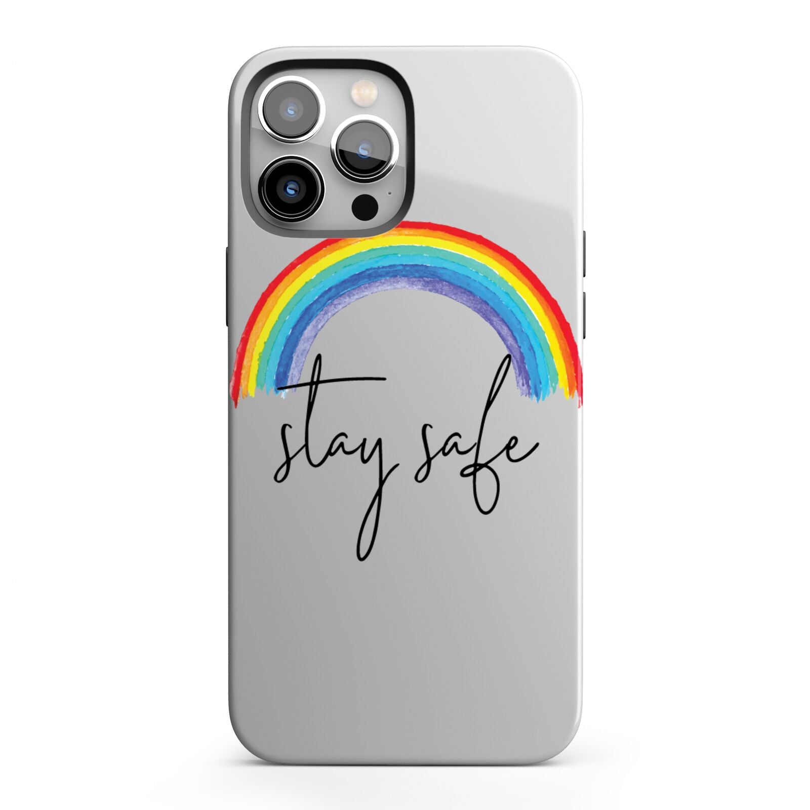 Stay Safe Rainbow iPhone 13 Pro Max Full Wrap 3D Tough Case