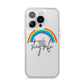 Stay Safe Rainbow iPhone 14 Pro Clear Tough Case Silver