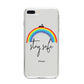 Stay Safe Rainbow iPhone 8 Plus Bumper Case on Silver iPhone