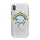Stay Safe Rainbow iPhone X Bumper Case on Silver iPhone Alternative Image 1