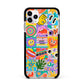 Sticker Grid Apple iPhone 11 Pro Max in Silver with Black Impact Case