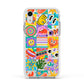 Sticker Grid Apple iPhone XR Impact Case White Edge on Silver Phone