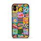 Sticker Grid Apple iPhone Xs Impact Case Black Edge on Black Phone