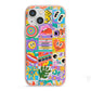 Sticker Grid iPhone 13 Mini TPU Impact Case with Pink Edges