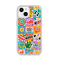 Sticker Grid iPhone 14 Clear Tough Case Starlight