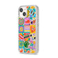 Sticker Grid iPhone 14 Glitter Tough Case Starlight Angled Image