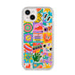 Sticker Grid iPhone 14 Plus Clear Tough Case Starlight