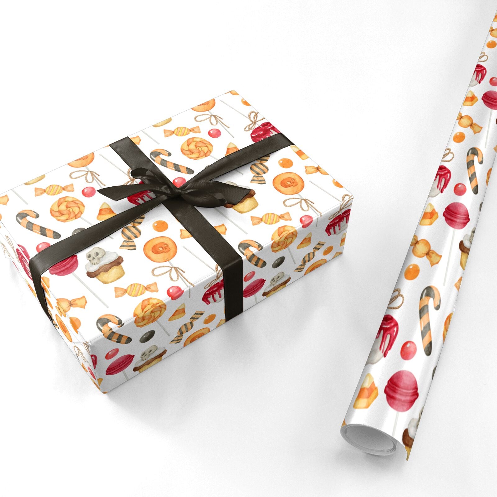 Sticky Halloween Treats Personalised Wrapping Paper