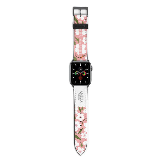 Stockholm Flower Market Poster Apple Watch Strap with Space Grey Hardware