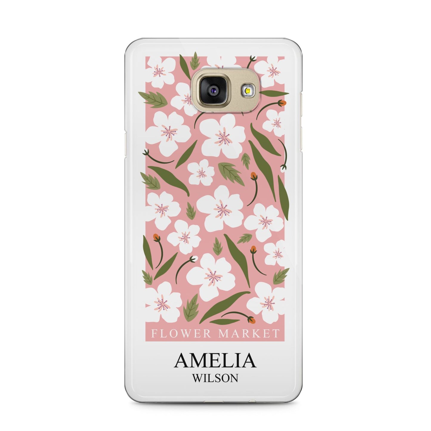 Stockholm Flower Market Poster Samsung Galaxy A5 2016 Case on gold phone