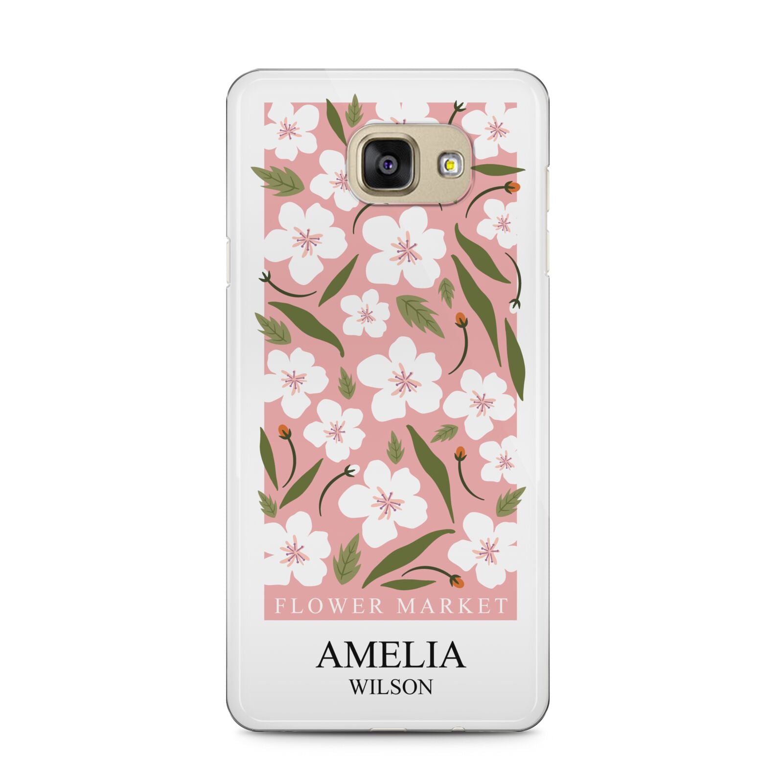 Stockholm Flower Market Poster Samsung Galaxy A5 2016 Case on gold phone