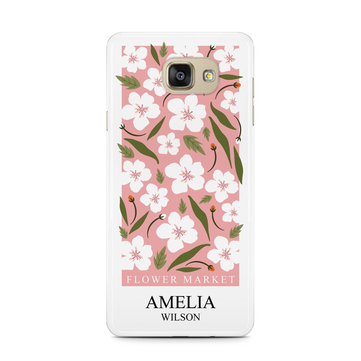 Stockholm Flower Market Poster Samsung Galaxy A7 2016 Case on gold phone